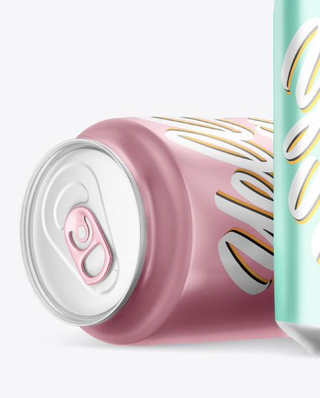 Matte Metallic Drink Cans Mockup