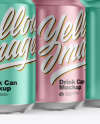 Matte Metallic Drink Cans Mockup