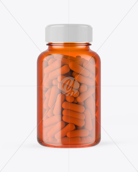 Orange Pills Bottle Mockup