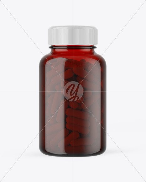 Red Pill Bottle Mockup