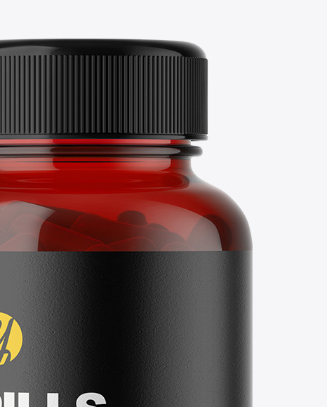 Red Pill Bottle Mockup