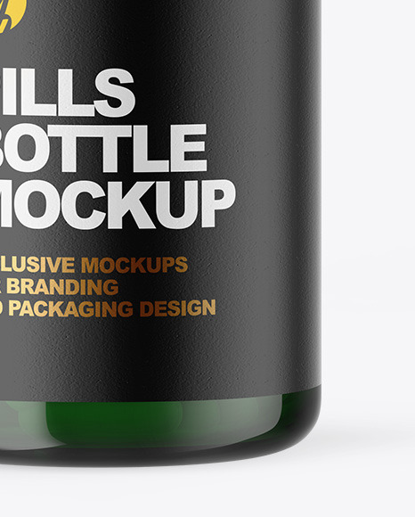 Green Pill Bottle Mockup