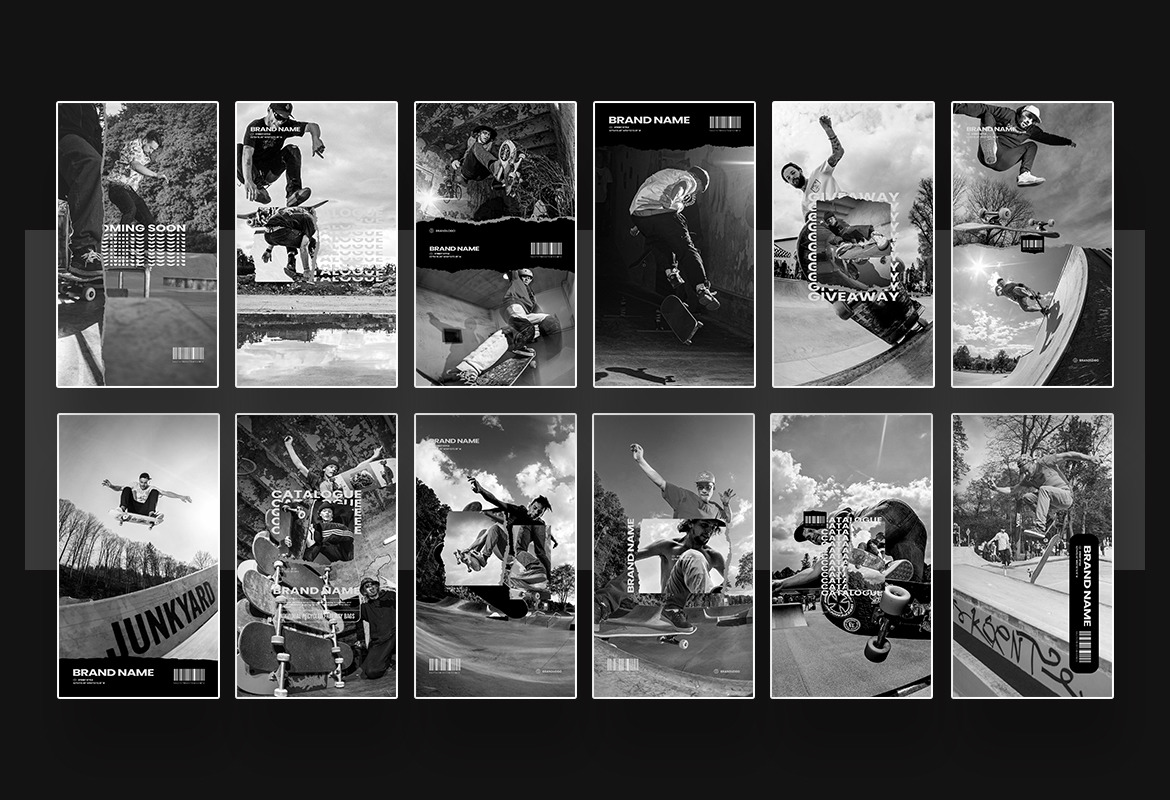Urban Monochrome Style Instagram Post and Story Urban Monochrome Style Instagram Post and Story