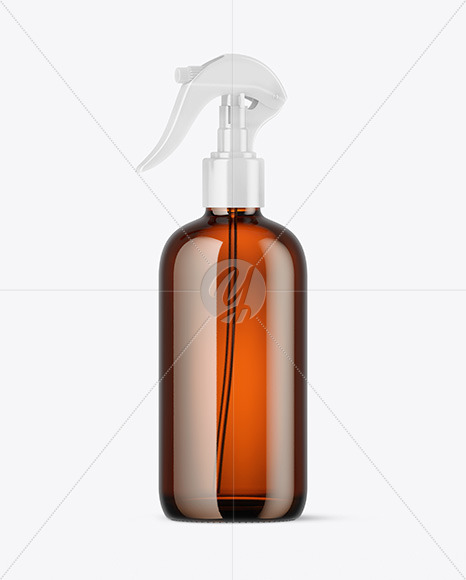 Amber Glass Spray Bottle Mockup