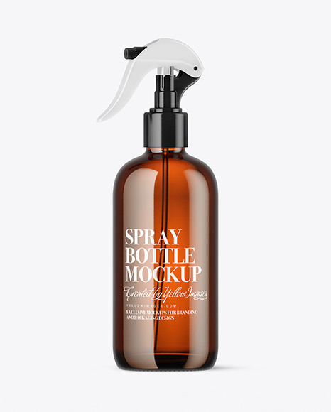 Amber Glass Spray Bottle Mockup