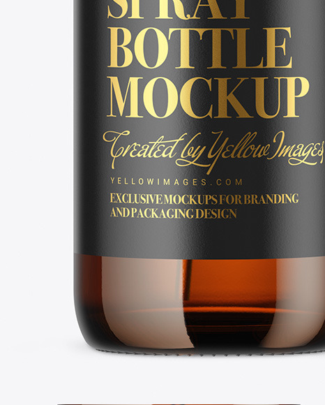 Amber Glass Spray Bottle Mockup