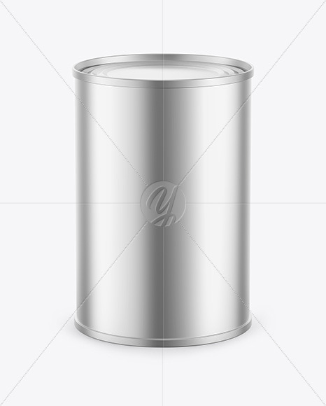 Matte Metallic Tin Can Mockup