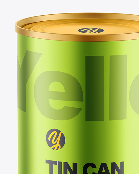 Matte Metallic Tin Can Mockup