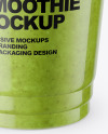 Green Smoothie Cup with Straw Mockup