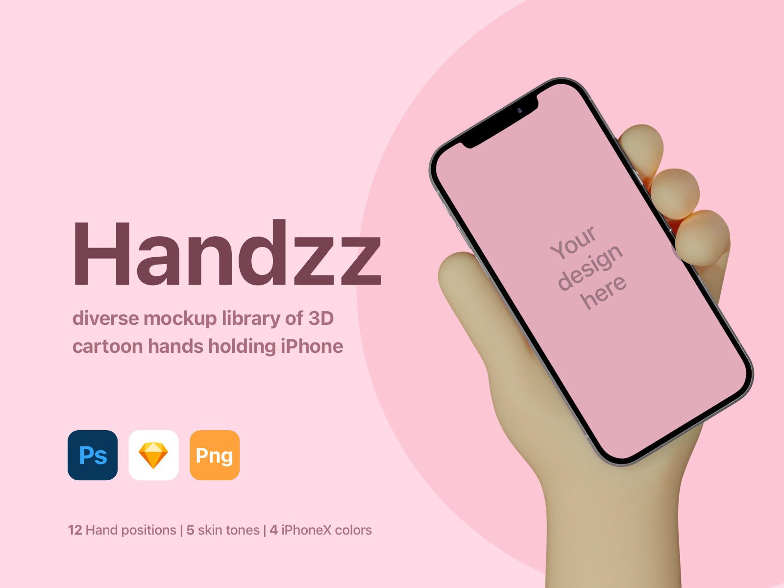 Handzz - 3D Hands Mockup Handzz - 3D Hands Mockup
