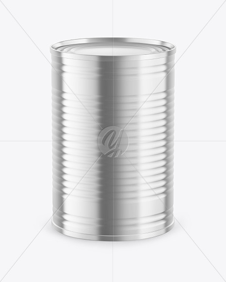 Glossy Metallic Tin Can Mockup