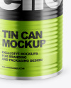 Glossy Metallic Tin Can Mockup