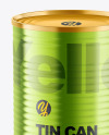 Glossy Metallic Tin Can Mockup