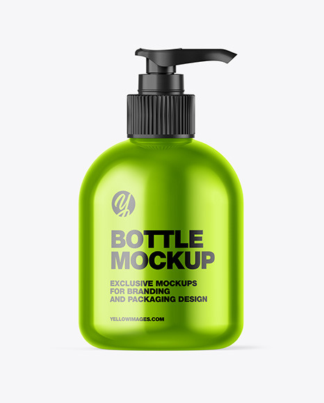 Metallic Sanitizer Bottle w/ Closed Pump Mockup