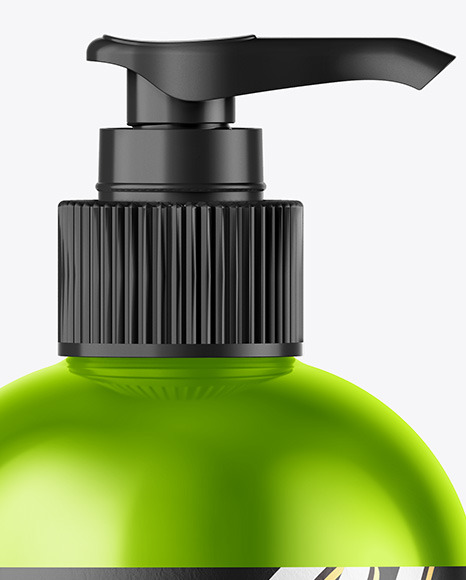 Metallic Sanitizer Bottle w/ Closed Pump Mockup