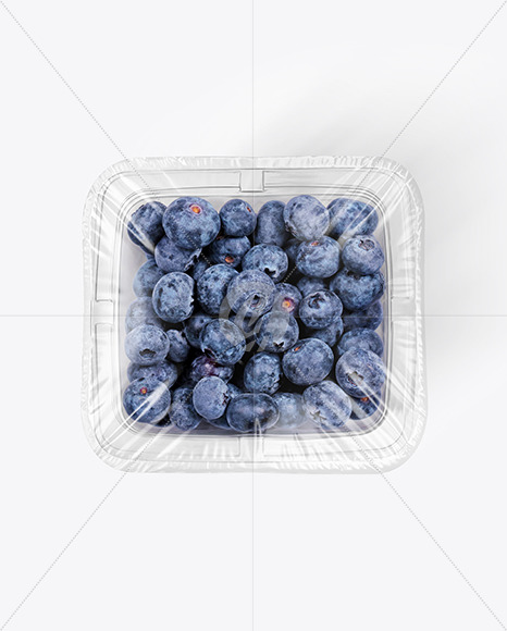 Clear Plastic Tray with Blueberries Mockup