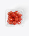 Clear Plastic Tray with Cherry Tomatoes Mockup