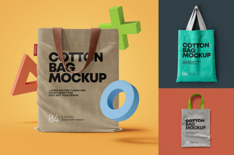 COTTON BAG MOCKUP: Statio pack - Eco bag