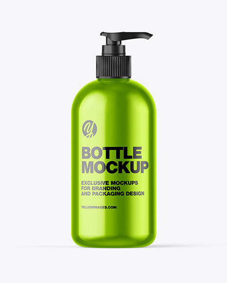 Metallic Bottle w/ Closed Pump Mockup