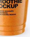 Orange Smoothie Cup with Straw Mockup