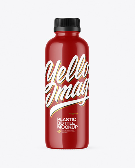 Glossy Plastic Bottle Mockup - Beverage+liquid