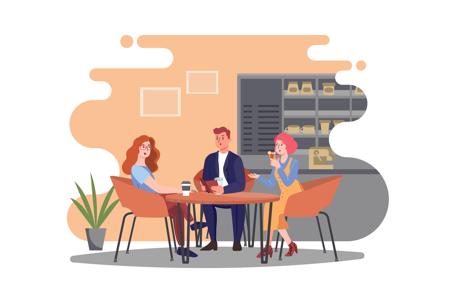 M162_Coffee shop Illustrations