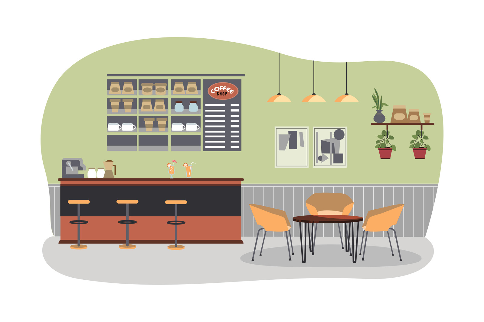 M162_Coffee shop Illustrations