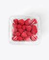 Clear Plastic Tray with Raspberries Mockup