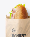 Kraft Paper Bag with Sandwich Mockup