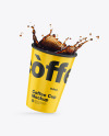 Matte Coffee Cup w/ Splash Mockup