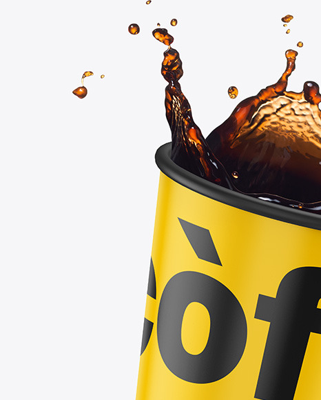 Matte Coffee Cup w/ Splash Mockup