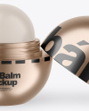 Opened Metallic Lip Balm Mockup