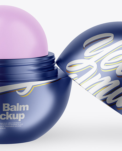 Opened Metallic Lip Balm Mockup