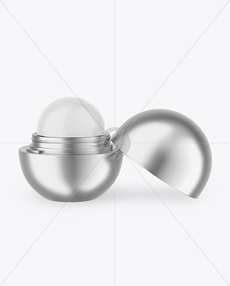 Opened Metallic Lip Balm Mockup