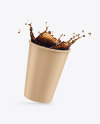 Kraft Coffee Cup w/ Splash Mockup