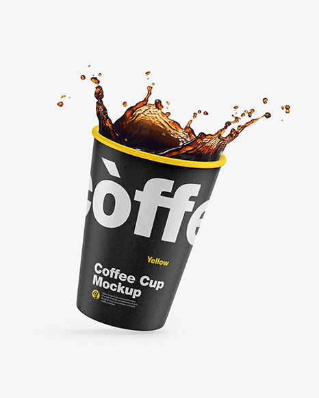 Kraft Coffee Cup w/ Splash Mockup