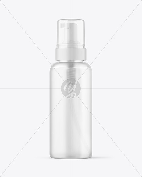 Frosted Cosmetic Bottle with Pump Mockup Frosted Cosmetic Bottle with Pump Mockup