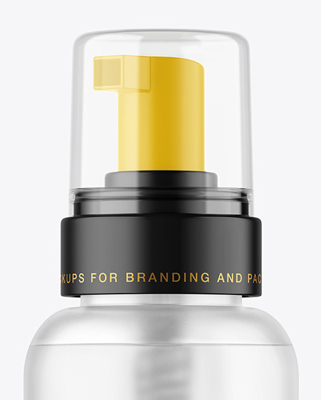 Frosted Cosmetic Bottle with Pump Mockup Frosted Cosmetic Bottle with Pump Mockup