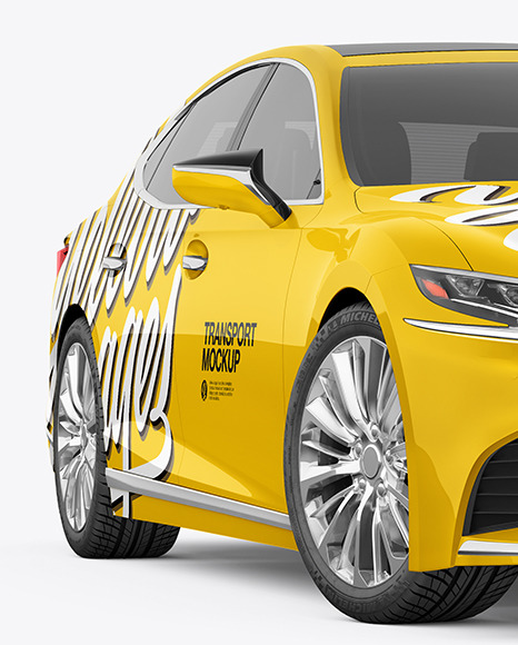 Luxury Car Mockup - Half Side View