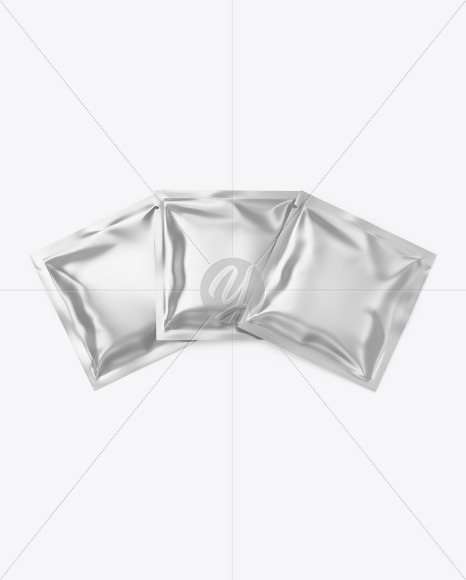 Metallic Sachets Mockup