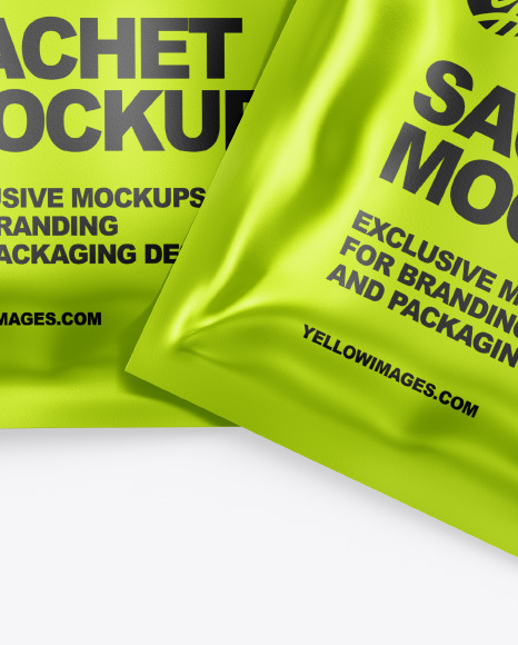 Metallic Sachets Mockup