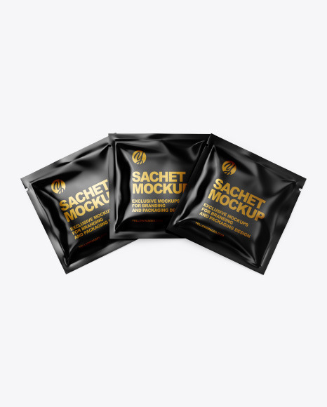 Metallic Sachets Mockup