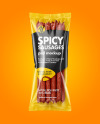 Plastic Bag With Spicy Smoked Sausages Mockup