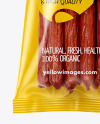 Plastic Bag With Spicy Smoked Sausages Mockup