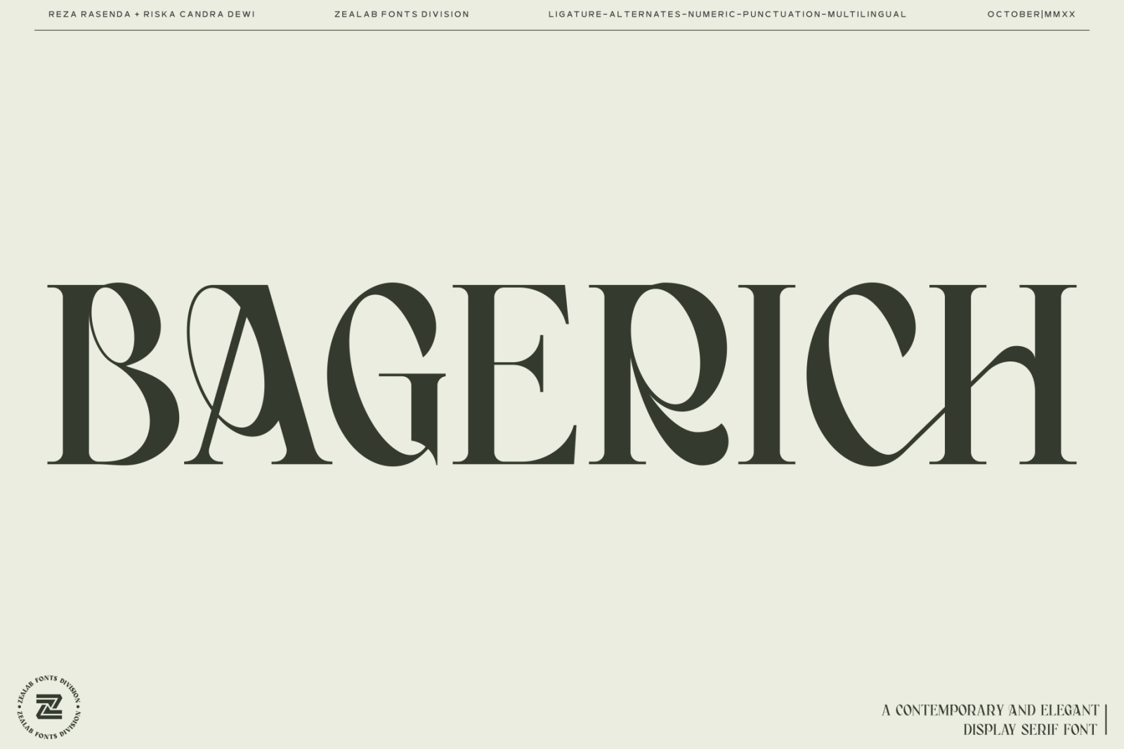 Bagerich Elegant Font Bagerich Elegant Font