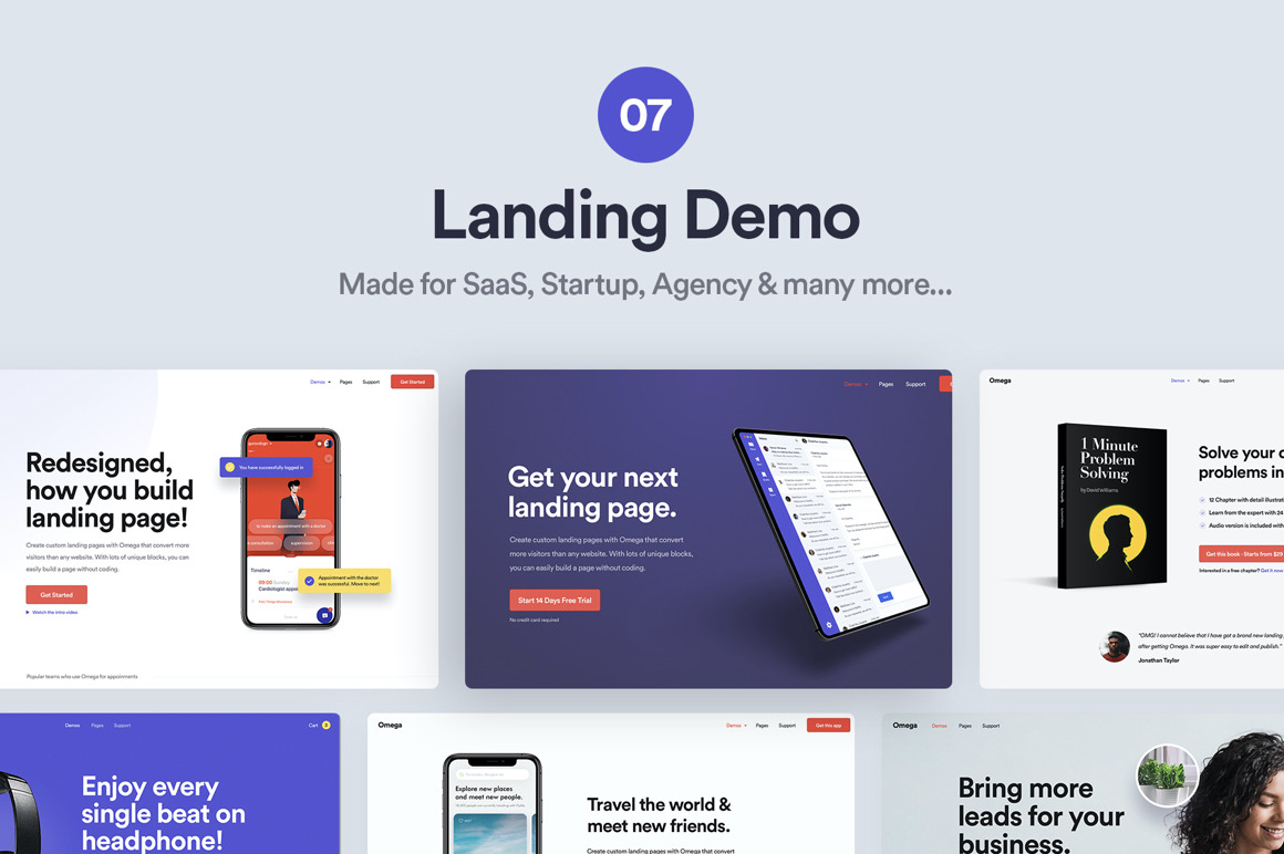 Omega - Landing Page Design Template