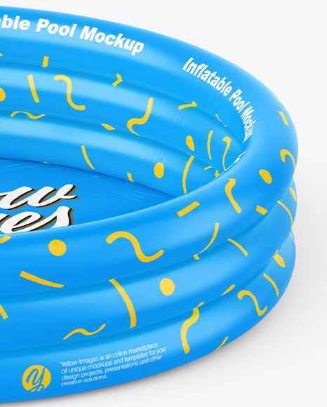 Inflatable 3-ring Pool Mockup - High Angle Shot