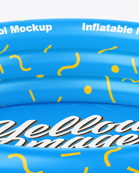 Inflatable 3-ring Pool Mockup - High Angle Shot