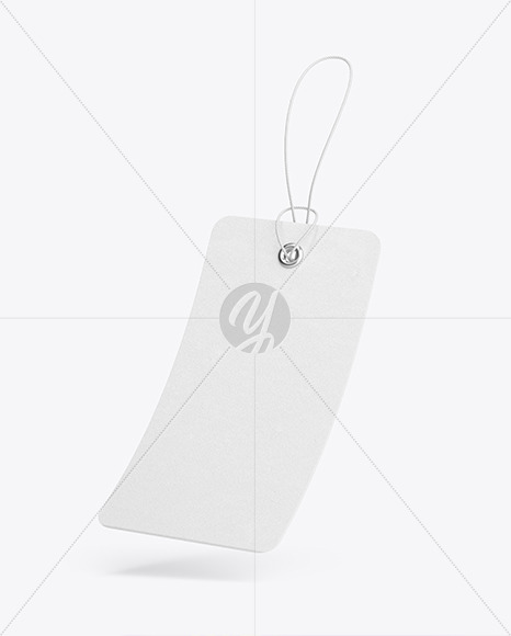 Textured Hang Tag Label With Round Corners Mockup