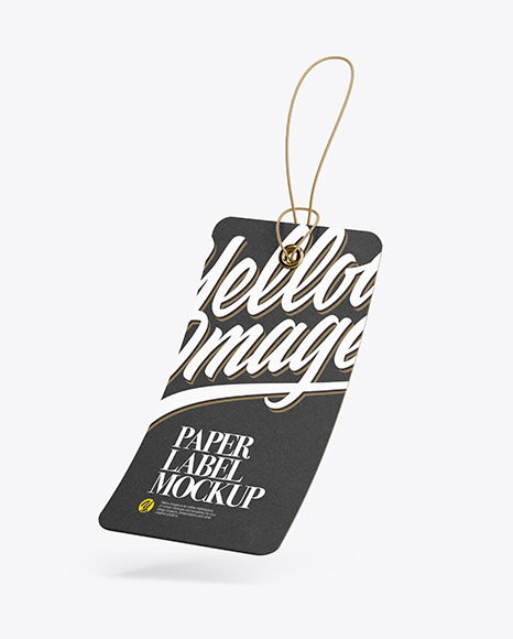 Textured Hang Tag Label With Round Corners Mockup